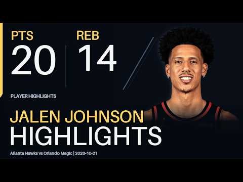 Jalen Johnson Highlights(Atlanta Hawks vs Orlando Magic October 21, 2026)