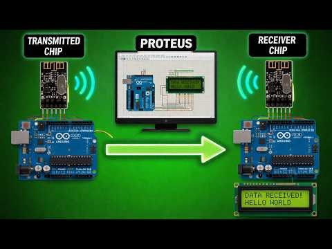 🚀 Arduino Wireless Transmission/Communication Using Proteus | Full Simulation + LCD Output.