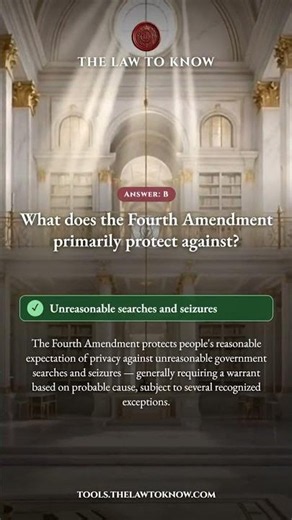 What does the Fourth Amendment primarily protect against? #Shorts