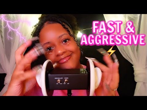 ASMR |⚡FAST AND AGGRESSIVE TRIGGERS: 3DIO TINGLES 💗🤤🔥 (SUPER INTENSE!) ♡