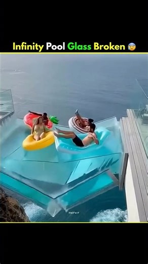 Infinity Pool Glass Broken 😰 #facts #shortvideo #shorts