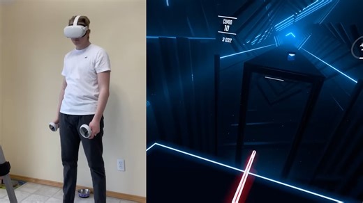 This video shows his first time trying virtual reality