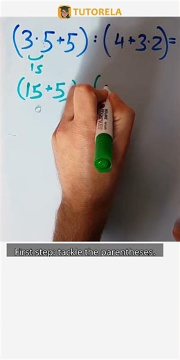 Master Order of Operations: Evaluate (3·5+5)÷(4+3·2) #Math #TheOrderOfOperations