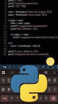 Calculadora de Troco em Python pra Iniciante #python #programacao #desenvolvimentoweb
