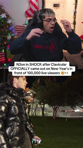 N3on in SHOCK after Clavicular OFFICIALLY came out on New Year’s in front of 100,000 live viewers 🤯👀 #clavicular