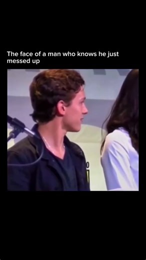 vsms on Instagram: "This moment from a Marvel San Diego Comic-Con panel captures the exact second Tom Holland knows he said too much, and the look says it all. He goes from easy smile to sudden panic, and you can see the split second when reality catches up. The rest of the cast notices right away, and their reactions make the moment even funnier. It is not the line itself that lands, it is the timing and the human slip that everyone recognizes. That tiny pause where you realize you should have 
