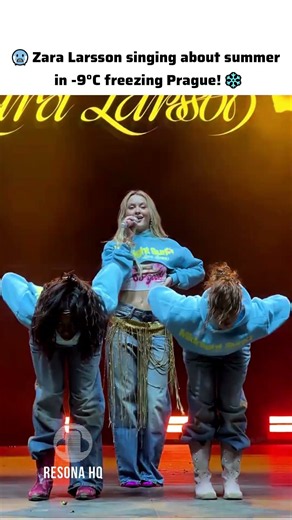 Zara Larsson singing about summer in -9°C Prague! 🥶☀️ Midnight Sun special edition live 🇨🇿