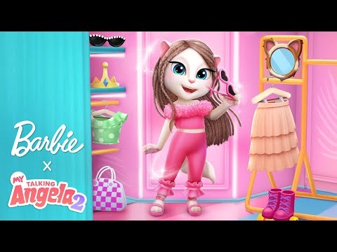 Barbie Style Studio Tutorial 💗👗 My Talking Angela 2 x @Barbie Gameplay