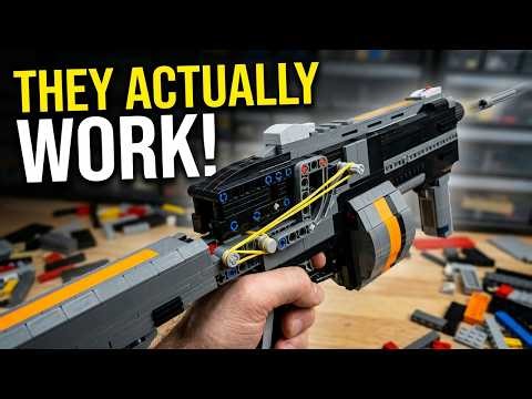 Working LEGO toy guns in action 4 options