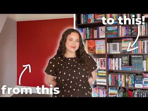 building my DREAM BOOKSHELVES + home LIBRARY! 📚🛠️✨ + bookshelf organisation!