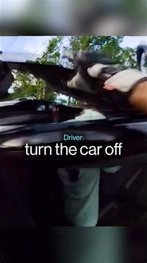Biker Helps Girl Trapped In Flipped Car