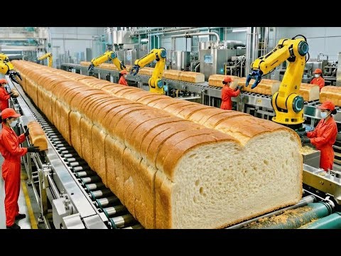 Inside a Modern Giant Bread Factory Recipe Premium Sandwich Bread Production Process (Full Process)