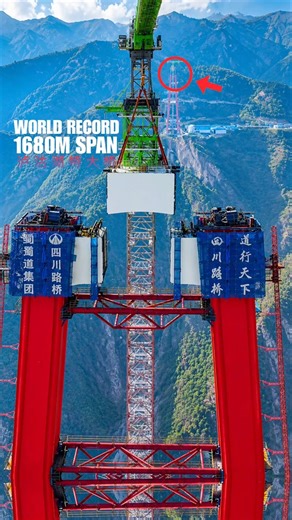 493m Above Water ⚙️ Lugu Lake Mega Suspension Bridge | 1680m Super Span Build