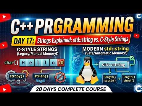 C++ Strings Explained: std::string vs. C-Style Strings | Day 17