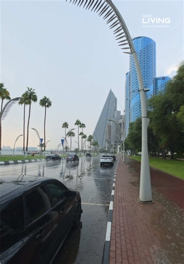 Rain in Doha: Qatar's Streets and Skyline Refreshing Rain Views