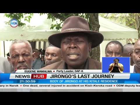 Body of the late Cyrus Jirongo arrives for public viewing at his Kitale residence