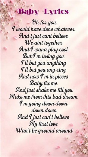 🎶 Baby, baby, baby, oh! 💖✨🥹❤️🎧 Baby – Justin Bieber ft. Ludacris #trending #lyrics#love#romantic
