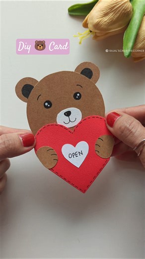 Beautiful Teddy Bear Card for Valentines Day!