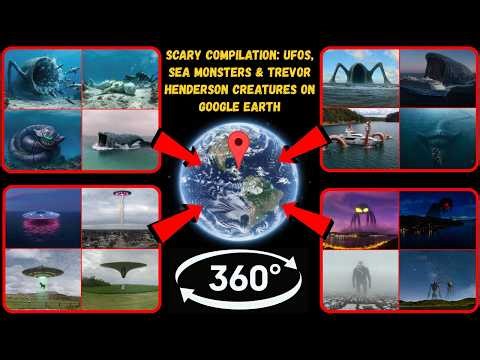 Video 360° - Scary Compilation: UFOs, Sea Monsters & Trevor Henderson Creatures on Google Earth!