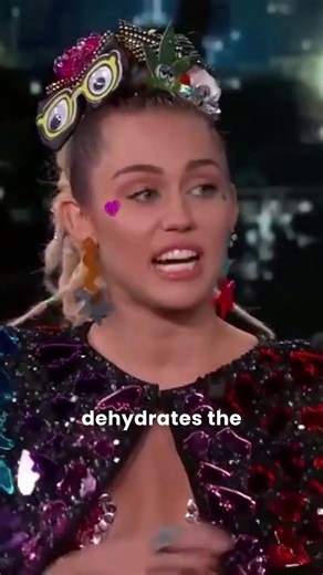 Gravity, hair, and the unforgiving toll of time with Miley Cyrus on Kimmel 2015