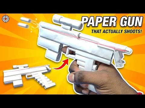 How to Make a Paper Gun That Actually Shoots! (Easy DIY) 🔫