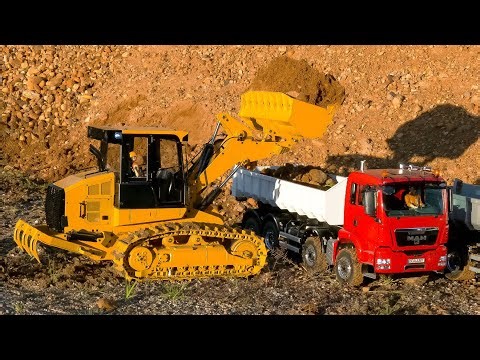 Rc model trucks rc heavy haulage rc machines in action!! Rc dozer rc wheel loader rc locomotive!!