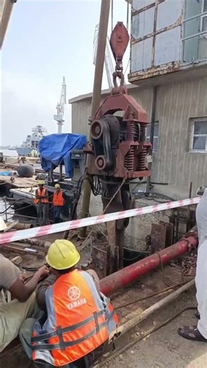 #girder Installation in #sheet #piles for #cofferdam through #vibro #followme for more #update #aak