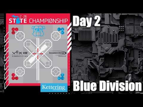 Blue Division Day 2 | Push Back 2026 VEX V5 Michigan HS State Championship @ Kettering University
