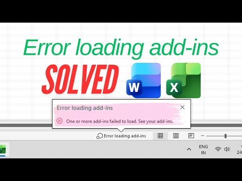 Error Loading Add-ins In Excel, Word and Office Tools (Fixed)