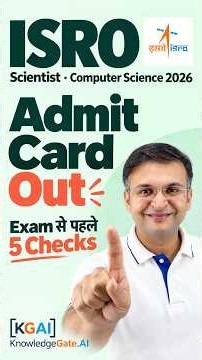 ISRO Scientist CS 2026 Admit Card OUT? 5 Important Checks Before Exam! 🚀