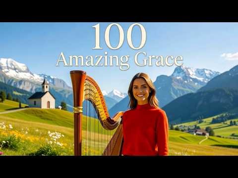 Amazing Grace 💕 100 Beautiful Hymn Instrumentals🙏 No Ads & No Repeats 🙏 Harp
