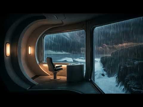 Alien Ocean Observatory | Rain, Waves & Distant Thunder for Sleep, Study and Relaxation