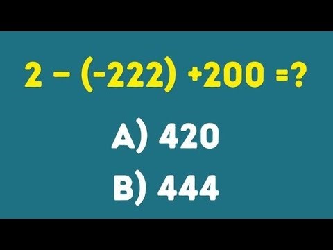 Math Puzzle Challenge | Solve 2 - (-222) + 200 = ? | IQ Test Question ! #LogicTest #ViralPuzzle #ssc