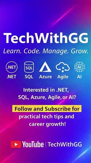 Learn .NET, Azure, Agile & AI with TechWithGG