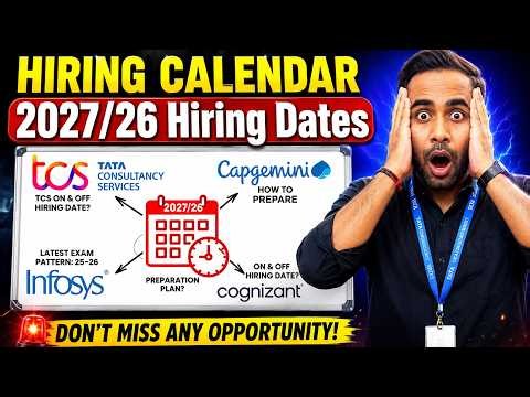 TCS, Infosys, Deloitte , Capgemini Hiring Calendar | 2027 & 2026 Batch