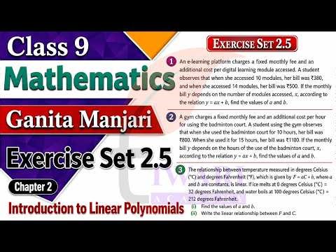 NCERT Solutions for Class 9 Maths Ganita Manjari Chapter 2 Exercise Set 2.5 Linear Polynomials.