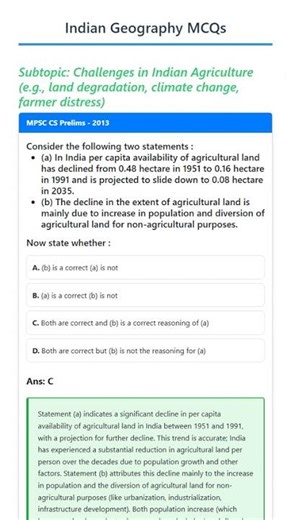 Challenges in Indian Agriculture e.g., land degradation, climate change, farmer distress