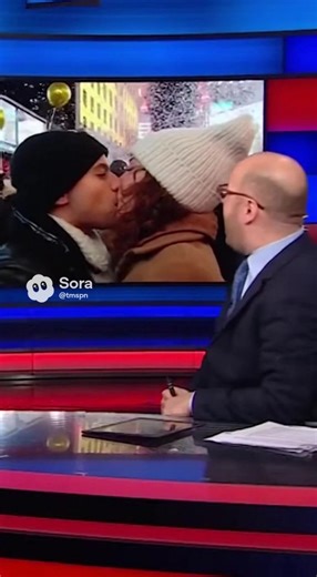 SportsCenter anchor Scott Van Pelt found himself in an awkward live moment during New Year’s coverage when a broadcast cut unexpectedly to couples making out on screen 🎆📺 At first, Van Pelt leaned into the bit, joking, “Yeah… live makeouts on SportsCenter. Get into it,” as the camera showed various couples kissing. But when the shot switched to two men kissing, his reaction changed instantly. “Ohhhhh! What are we—” he blurted out before catching himself mid-sentence, stopping short and quickly
