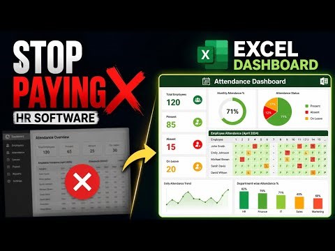 THIS in Excel? 😳 Build a Monthly Attendance Dashboard (FREE Template) #Excel #Dashboard #Automation