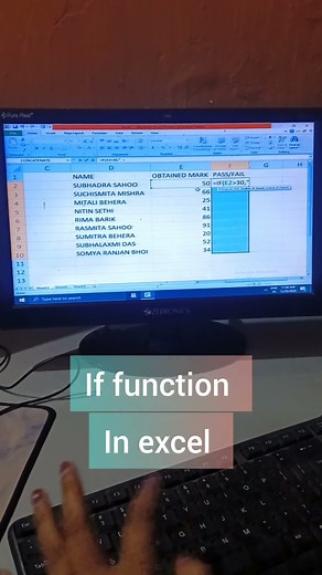 Excel if function trick pass/ fail#shorts#excel#tricks#viral#computer