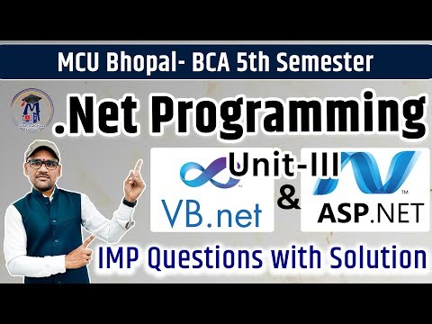 BCA 5th Dot NET (VB.NET & ASP.NET) Unit-3 IMP Questions with Solutions #dotnet