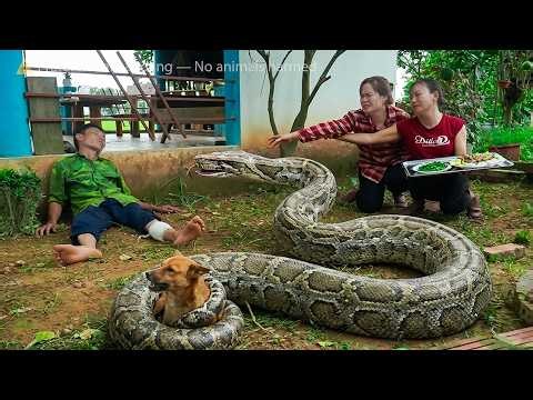 72 Hours in Hell: Huge Python Attacks Dog & Injures Man – Girls Rush to Rescue! 😱🐍