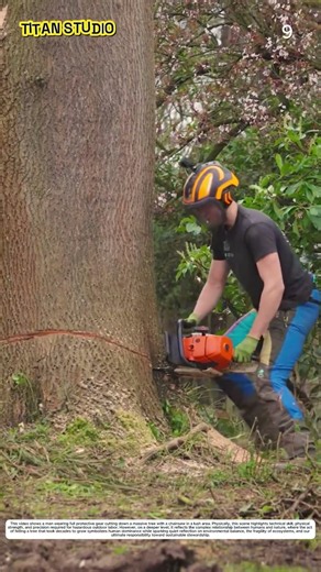 Roaring Chainsaw: How precision cutting fells massive trees securely 