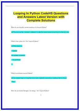 Looping In Python CodeHS Questions and Answers Latest Version with Complete Solutions1101 636x882