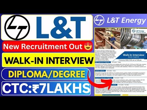 L&T Recruitment 2026 | Larsen and Toubro Recruitment 2026 | L&T New Vacancy 2026 | Diploma/BE/B.Tech