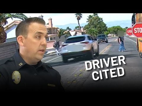 Police find, cite driver from viral video driving past school bus stop arm in Las Vegas