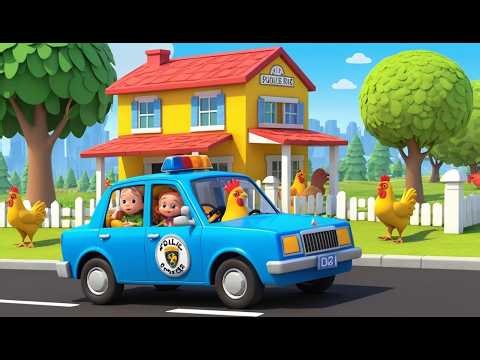 Police Car Gets Lost Chasing a Chicken 🚓🐔 | Funny and Fun Kids Nursery Rhyme Animation