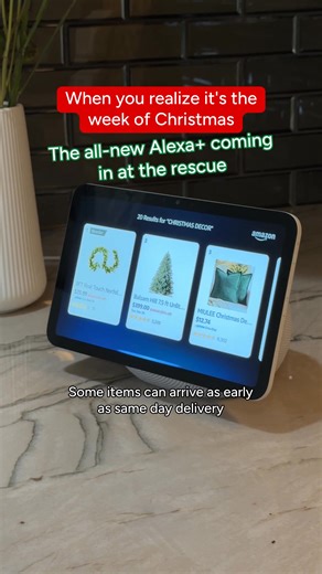 With same-day delivery, you have time as long as Santa has time. 🎅If you're a Prime Member in the US with an Echo Device, Alexa comes included for free with your membership. To get access to Alexa , just say: "Alexa, upgrade." Not a Prime member? Say the same phrase to Alexa to try Alexa free during Early Access. #AlexaPlus | Amazon Alexa
