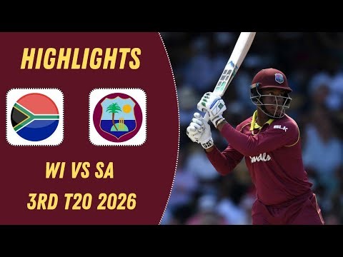 West Indies vs South Africa 3rd T20 Highlights 2026 | WI vs SA