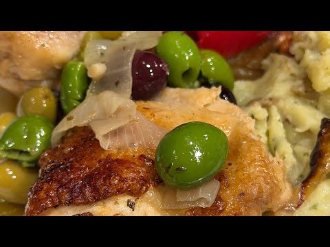 Sicilian Chicken with Olives | Full Dinner in 1 Hour 15 Minutes (Real-Time Cooking)